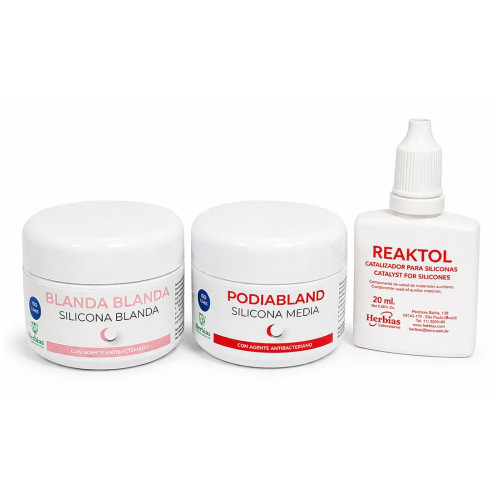 Conjunto de Silicone Podológico Podiabland 50g + Blanda a Blanda 50g + Reaktol 20ml Herbitas 