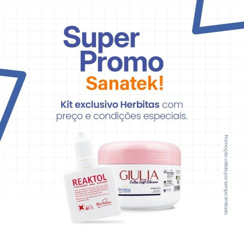 Kit Herbitas Silicone Giulia Densidade Extra Suave 200g + Catalisador Líquido Reaktol 20ml