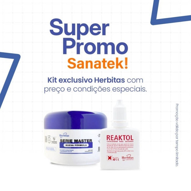 Kit Herbitas Silicone Serie Master 200g + Catalisador Líquido Reaktol 20ml