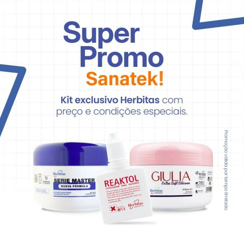 Trio Herbitas Silicone Giulia Densidade Extra Suave 200g + Catalisador Líquido Reaktol 20ml+ Silicone Serie Master 200g